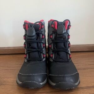 Cozy Black and Red Kids Winter Boots